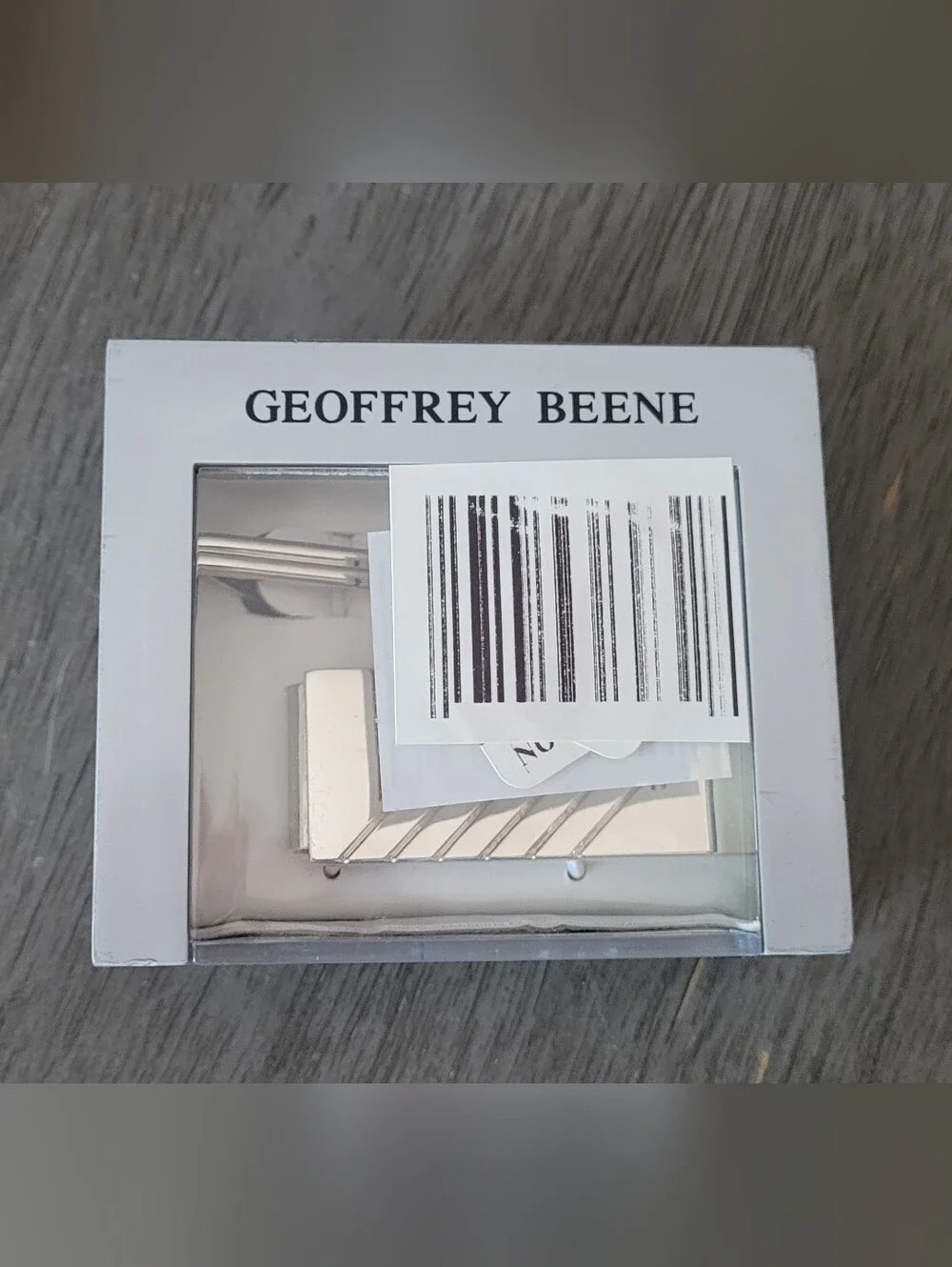 Geoffrey Beene Silver Diagonal Stripe Money Clip & Tie Clip Set